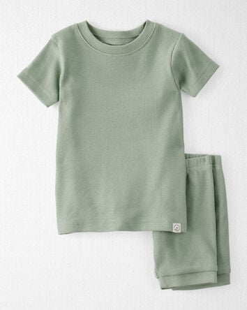 Baby Organic Cotton Ribbed Pajamas Set , 
