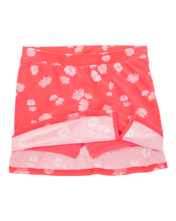 Kid Floral Pull-On Golf Skort - Orange, 