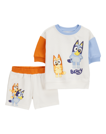 Baby 2-Piece Bluey French Terry Outfit Set - Cream, 