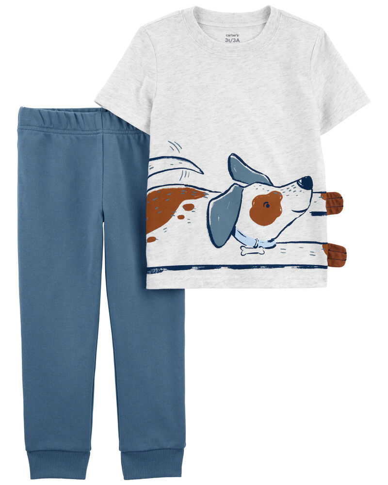 Toddler 2-Piece Dog Tee & Pull-On Jogger Set, image 1 of 3 slides