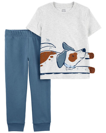 Toddler 2-Piece Dog Tee & Pull-On Jogger Set, 
