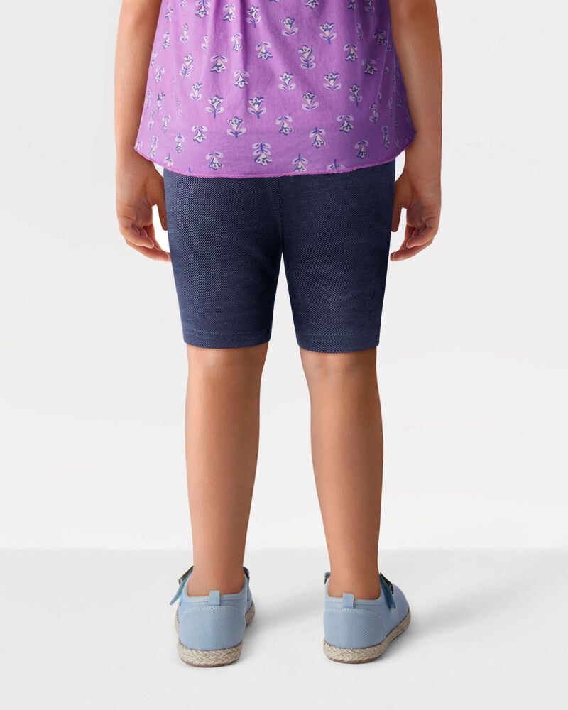 Toddler Faux Denim Bike Shorts, image 2 of 4 slides