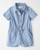 Toddler Organic Cotton Chambray Romper, image 1 of 3 slides