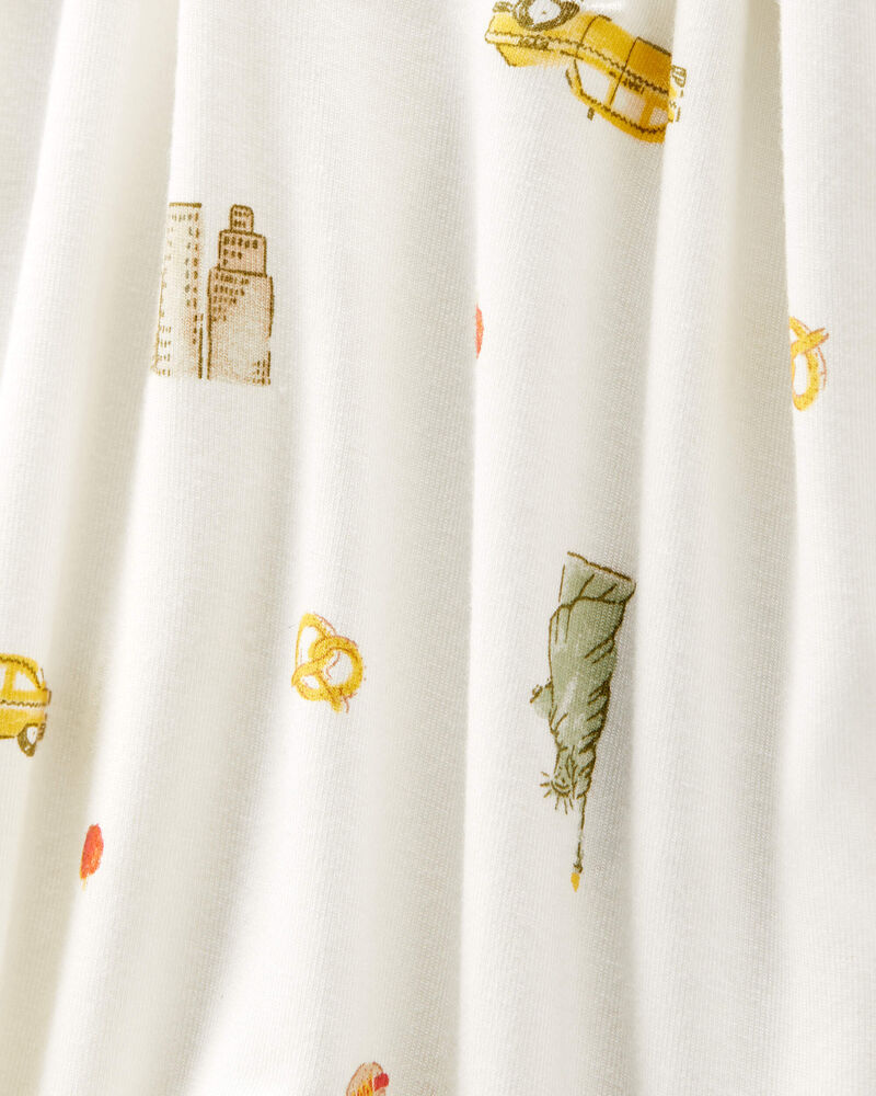 Baby New York City Print 2-Way Zip PurelySoft Sleep & Play Pajamas - Ivory, image 2 of 6 slides
