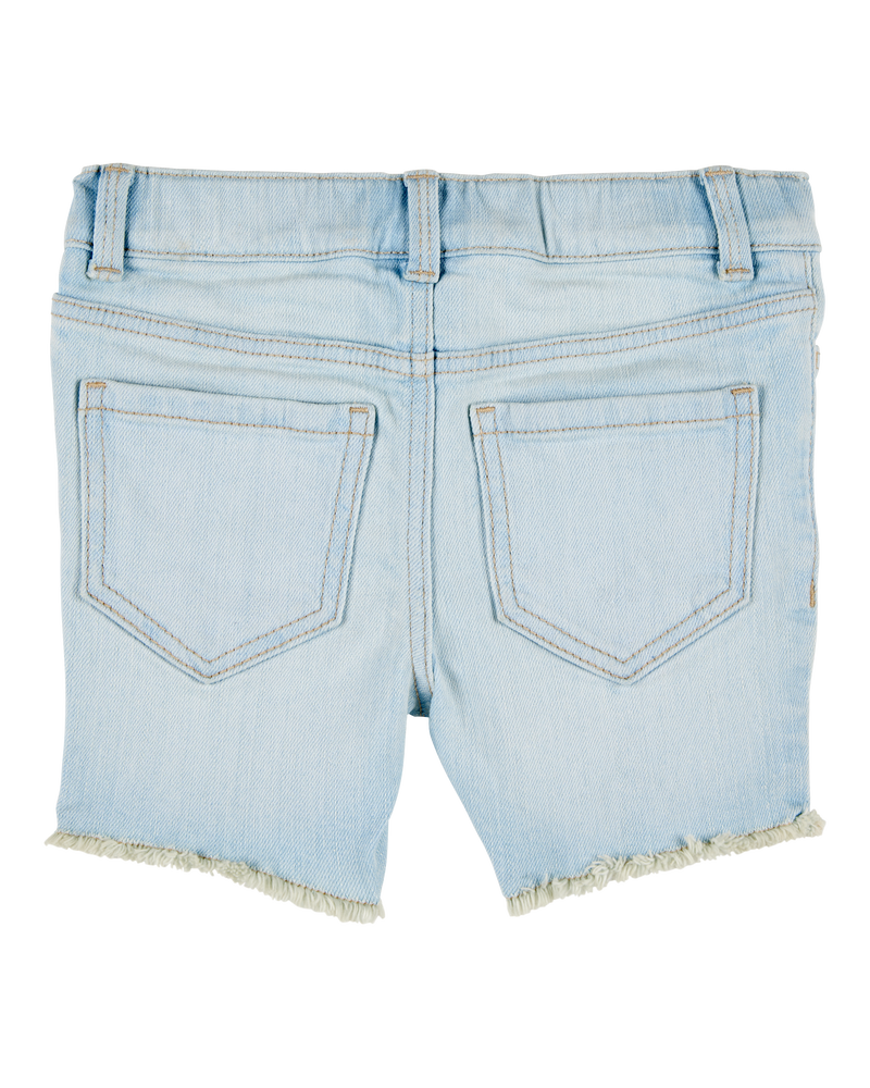 Toddler Frayed Hem Iconic Denim Short - Splash Wash, image 4 of 6 slides