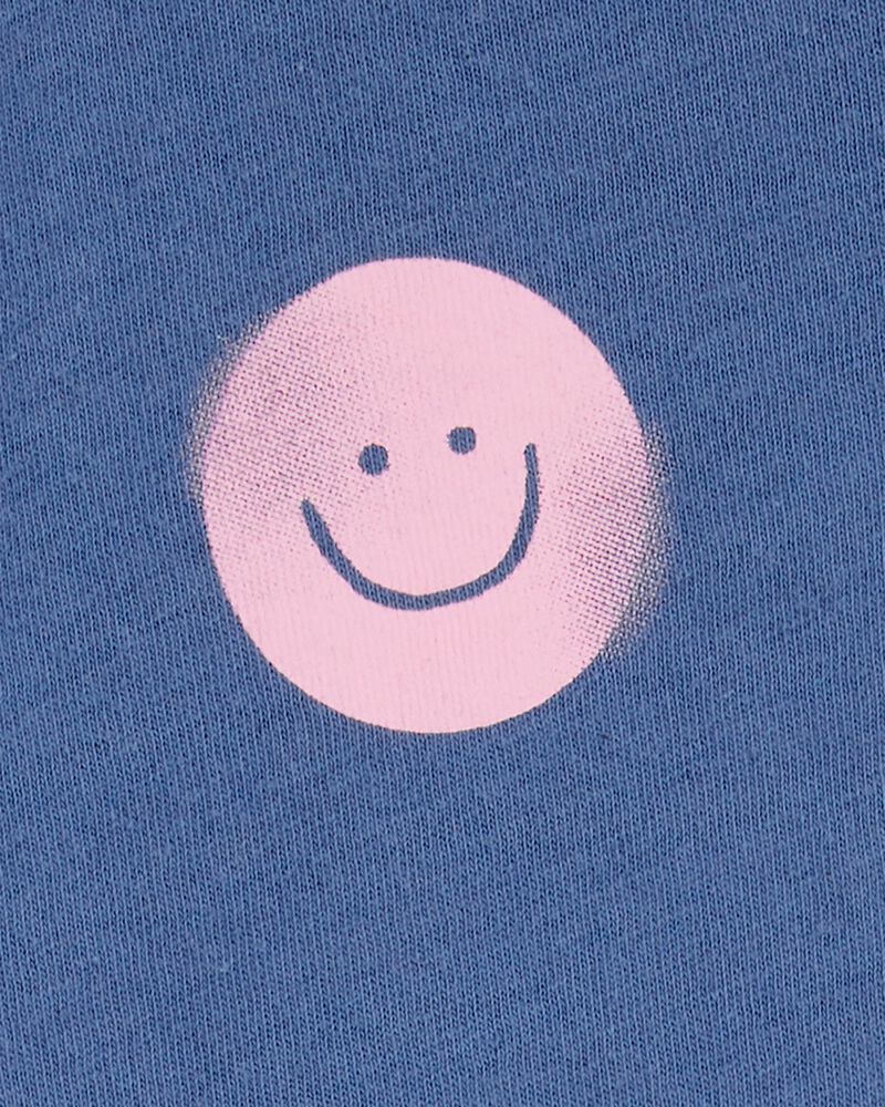 Toddler Smiley-Print Short-Sleeve Graphic Tee - Navy, image 2 of 3 slides