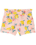 Baby Lemon Print Pull-On Shorts, image 1 of 2 slides