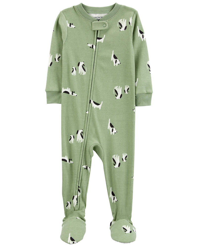 Baby 1-Piece Dog 100% Snug Fit Cotton Footie Pajamas, image 1 of 5 slides