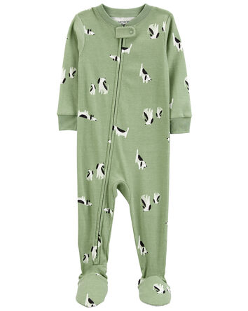 Baby 1-Piece Dog 100% Snug Fit Cotton Footie Pajamas, 