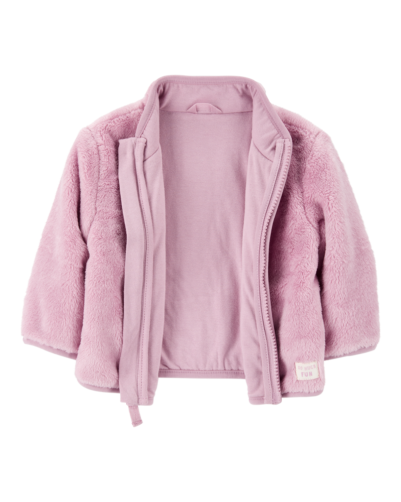 Baby Zip-Up Sherpa Cardigan, image 2 of 4 slides