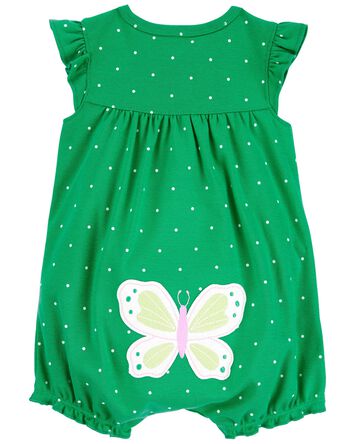 Baby Polka Dot Butterfly Snap-Up Romper, 