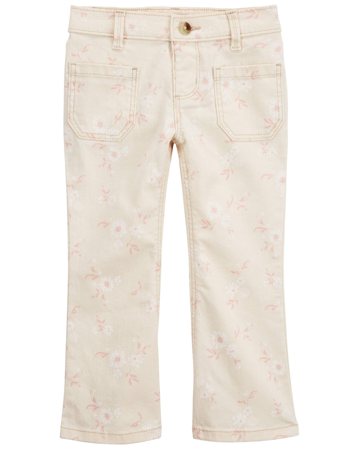 Patterned twill trousers - Cream/Butterflies - Ladies