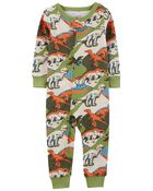 Baby 1-Piece Dinosaur 100% Snug Fit Cotton Footless Pajamas, image 1 of 3 slides