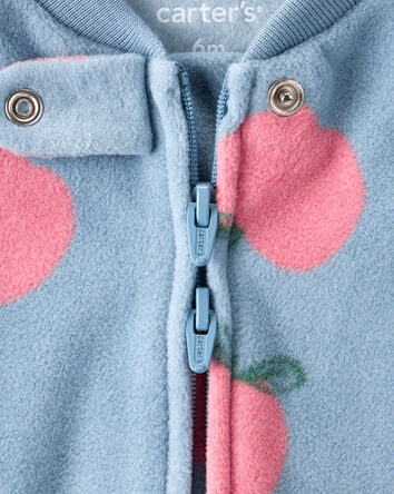 Baby Girl Apple Print Loose Fit Long-Sleeve Sleep & Play - Blue, 