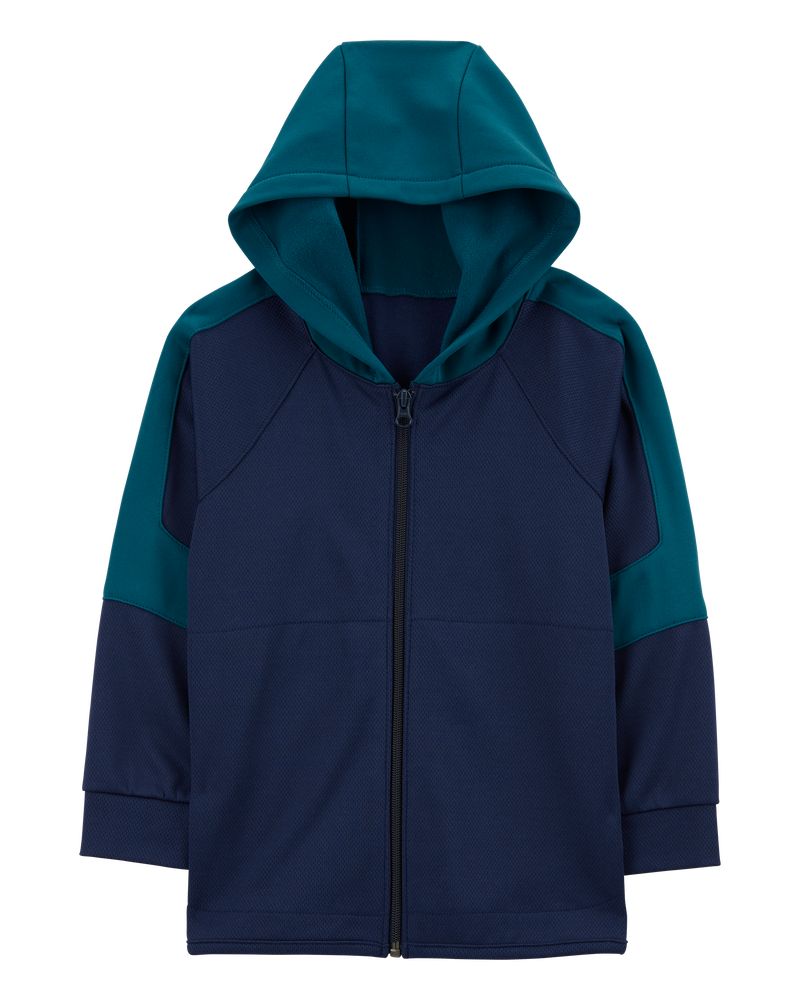 Kid Colorblock Active Mesh Knit Jacket - Navy, image 1 of 3 slides