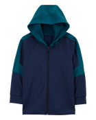 Kid Colorblock Active Mesh Knit Jacket - Navy, image 1 of 3 slides