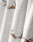 Baby Santa Print PurelySoft Long-Sleeve Sleep & Play Pajamas - Grey, image 5 of 7 slides