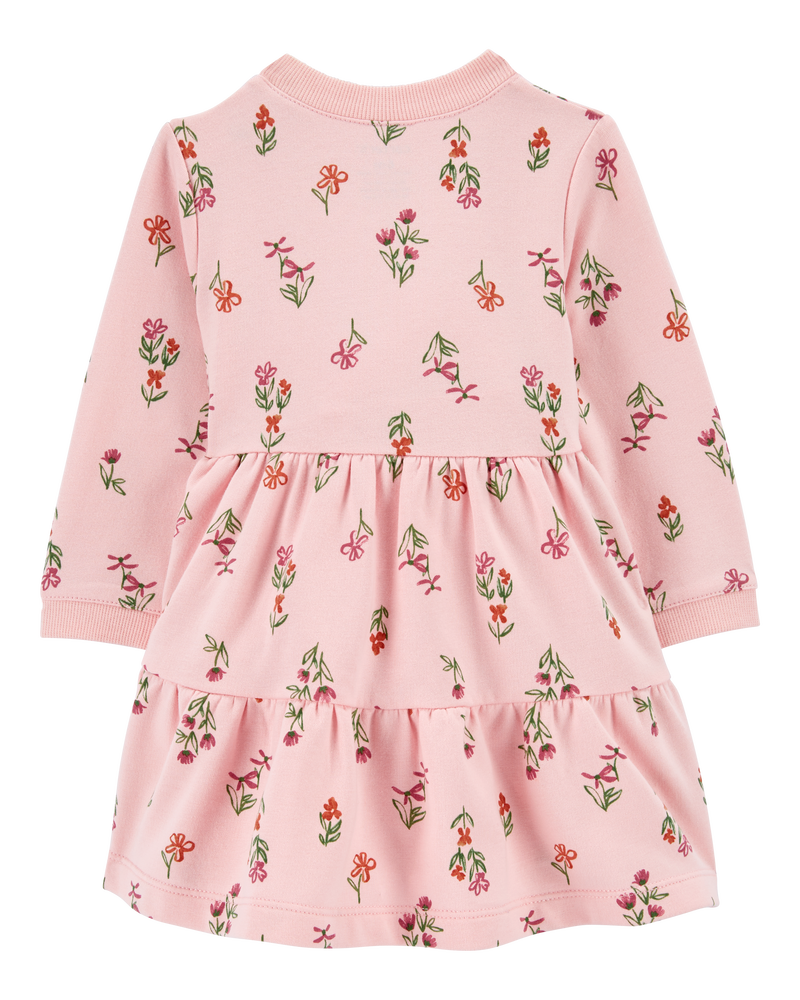 Baby Floral Print Fleece Dress, image 2 of 5 slides
