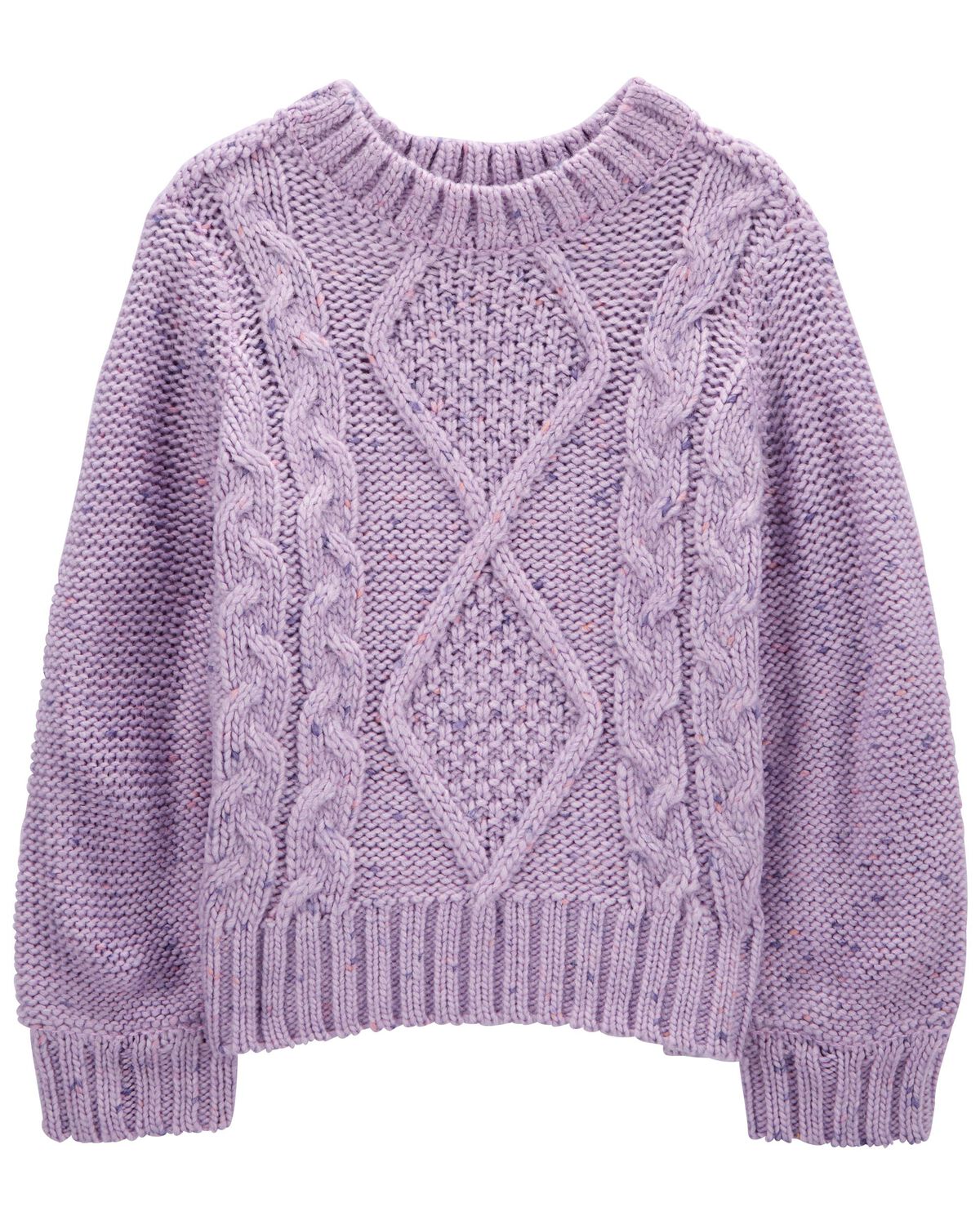 Lilac Confetti Cable Knit Sweater