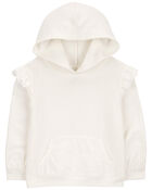 Toddler French Terry Eyelet Hoodie - Cream, image 1 of 3 slides