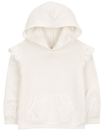 Toddler French Terry Eyelet Hoodie - Cream, 