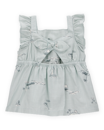 Baby 2-Piece Flutter Tank & Pull-On Short Set - Blue/White, 