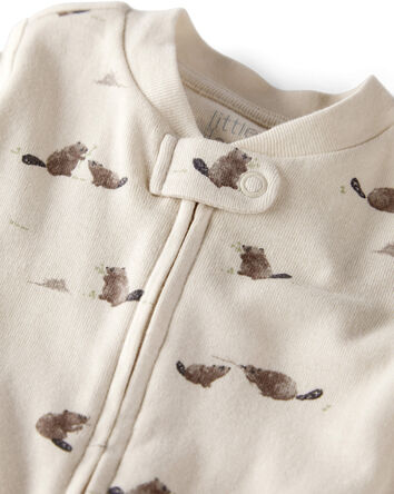 Baby Organic Cotton Sleep & Play Pajamas in Beavers' Creek Print, 
