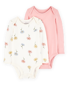 Baby 2-Pack Long-Sleeve PurelySoft Bodysuits, image 1 of 7 slides