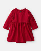 Baby Girl PurelySoft Bodysuit Dress - Red, image 1 of 5 slides