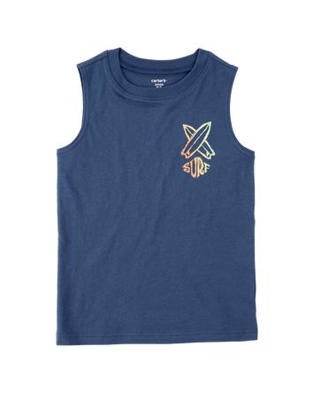 Kid Surfboard Graphic Surf Tank - Navy, 