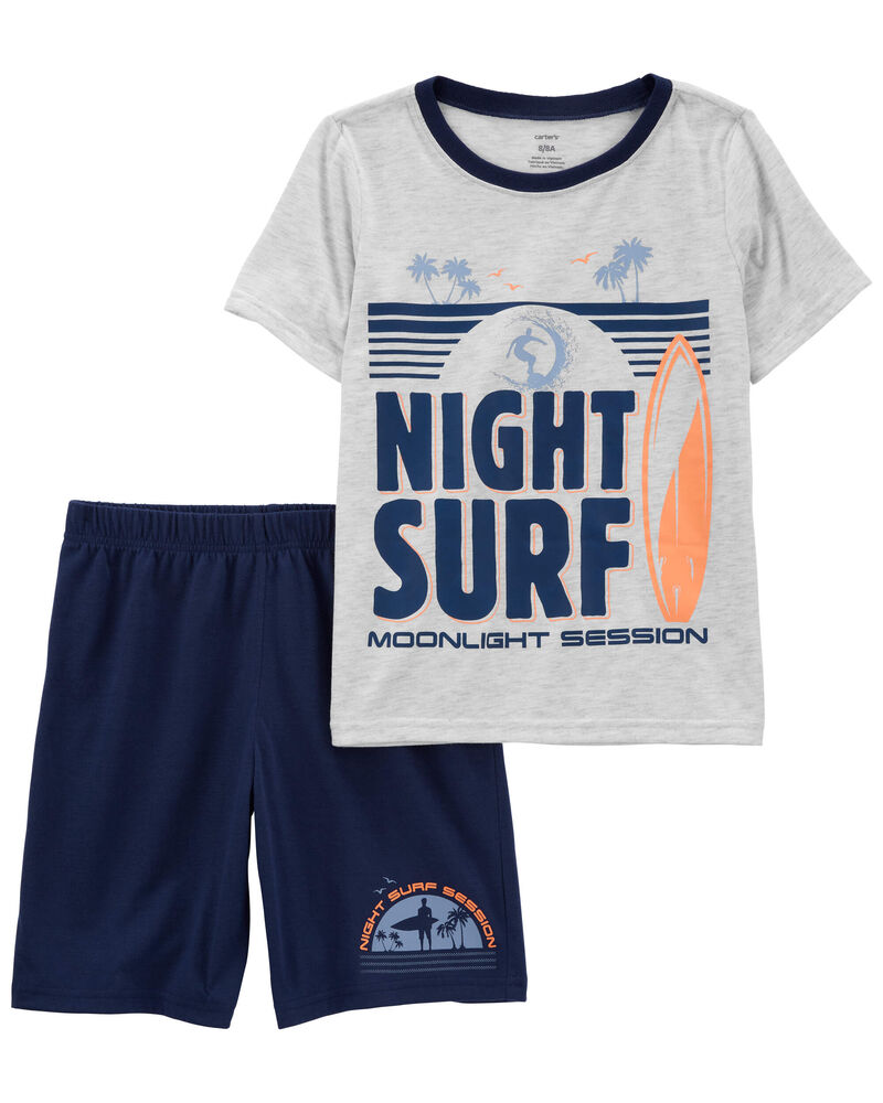 Kid 2-Piece Surf Loose Fit Pajama Set, image 1 of 2 slides