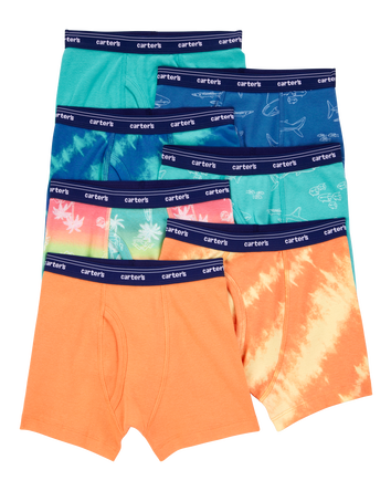 Toddler 7-Pack Cotton Tie-Dye Boxer Briefs Underwear - Blue/Orange, 