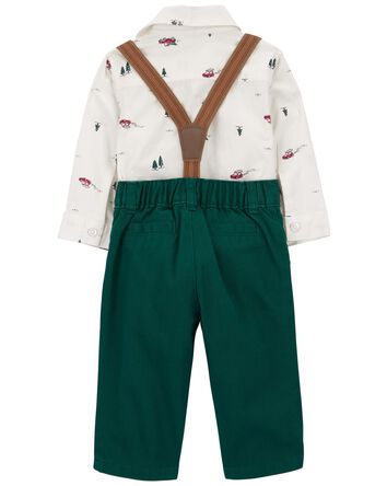 Baby 3-Piece Christmas Tree Bodysuit & Pants Set, 