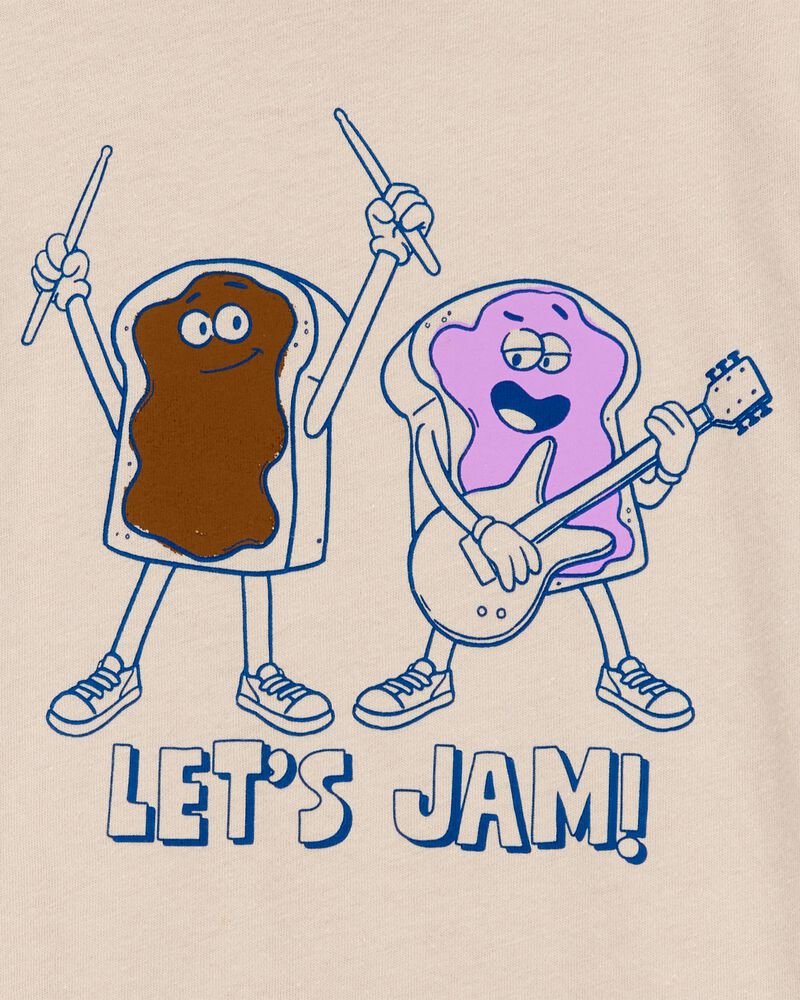 Toddler Let's Jam Short-Sleeve Graphic Tee - Tan, image 2 of 3 slides