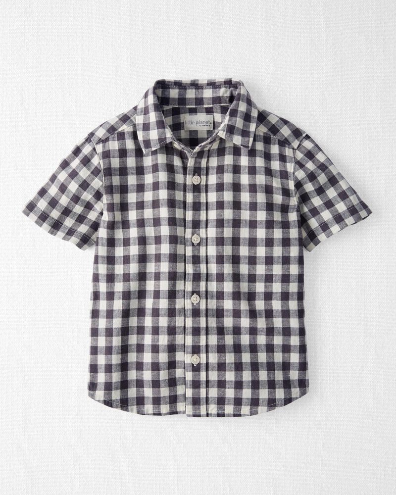Toddler 2-Piece Gingham Button-Front Shirt & Shorts Set, image 4 of 6 slides