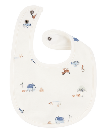 Baby 3-Pack Dog Bibs - Blue/Ivory, 