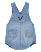 Baby Neutral Denim Bubble Romper - Blue, image 2 of 5 slides