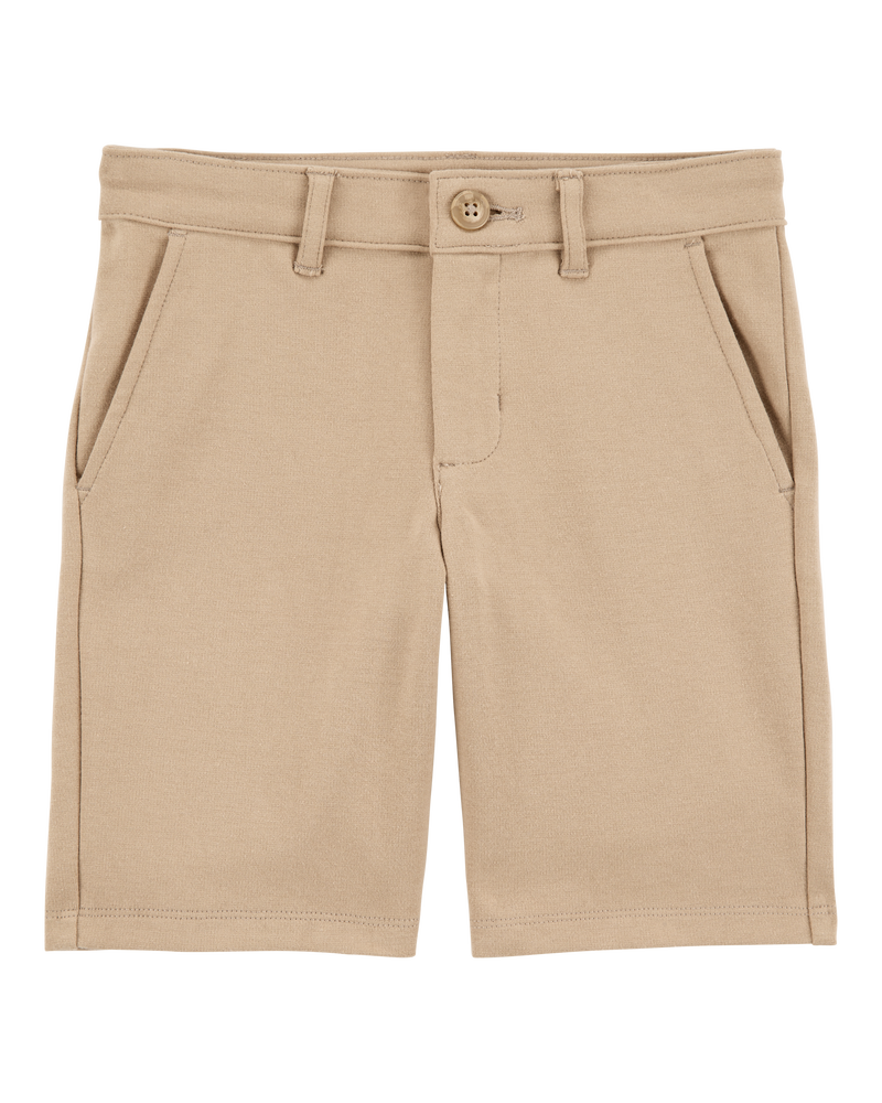Kid Ponte Knit Uniform Pants - Khaki, image 1 of 4 slides