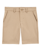Kid Ponte Knit Uniform Pants - Khaki, image 1 of 4 slides