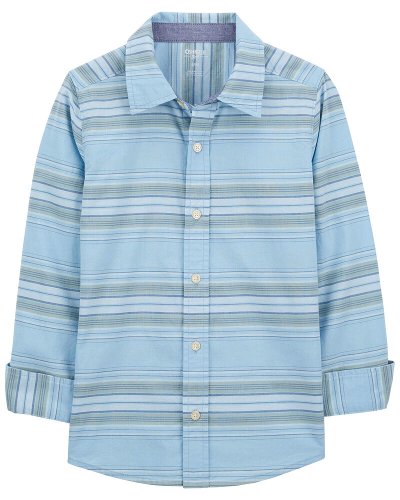 Kid Baja Stripe Button-Front Shirt, image 3 of 5 slides