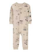 Baby Boy Pirate Print Snug Fit Cotton Footless 1-Piece Pajamas - Khaki, image 1 of 4 slides