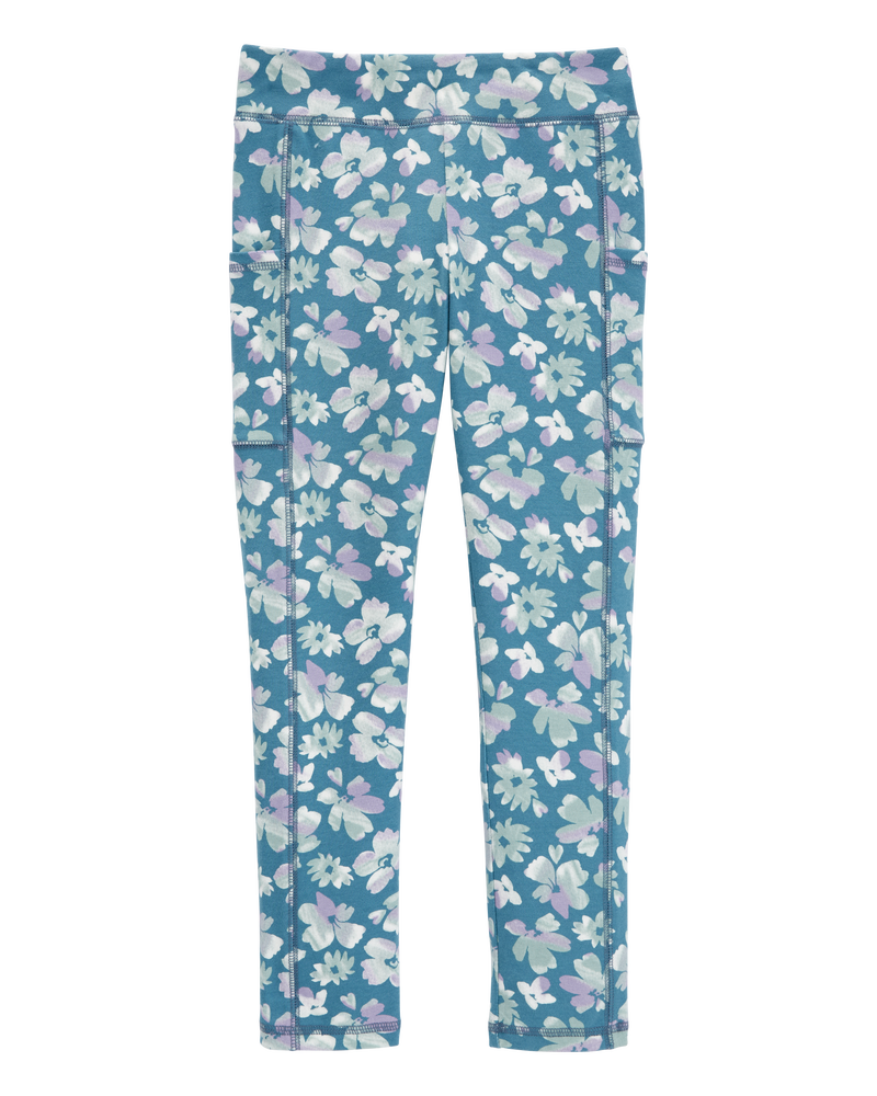 Kid Floral Active Leggings, image 2 of 6 slides