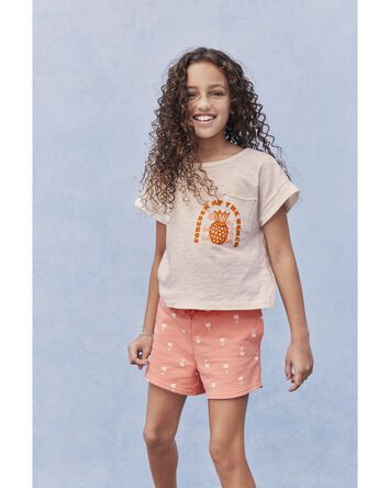 Kid Palm Tree Pull-On French Terry Shorts, 