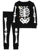 Toddler 2-Piece Glow Halloween Skeleton 100% Snug Fit Cotton Pajamas, image 1 of 4 slides