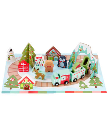 Holiday Wooden Train Set, 