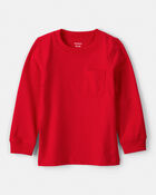 Toddler Boy Long-Sleeve Pocket Tee - Red, image 1 of 3 slides