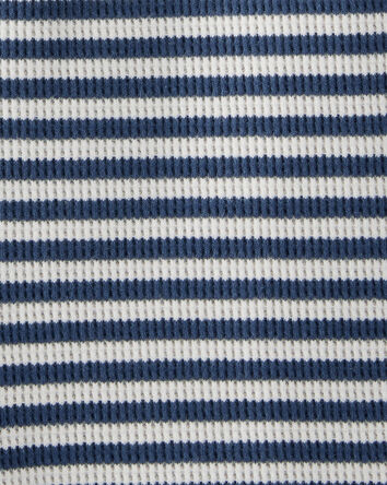 Baby Organic Cotton Waffle Knit Romper in Stripes