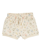 Baby Floral Pull-On French Terry Shorts - Ivory, image 1 of 4 slides