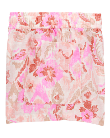 Baby Floral Print Drawstring Shorts - Pink, 