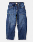 Girls Denim Barrel Jeans - Blue, image 1 of 4 slides